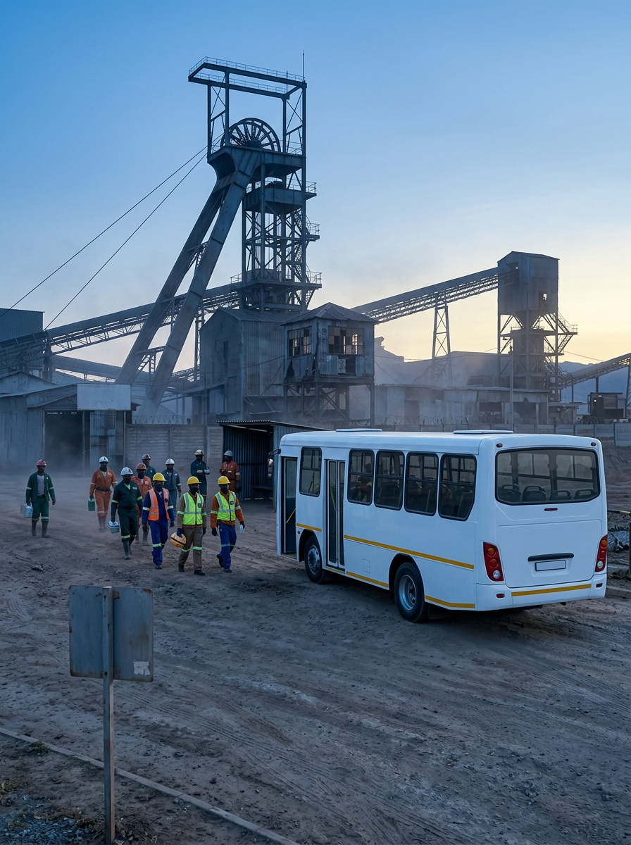 Crew bus for mine, farm and construction workers — Pretoria