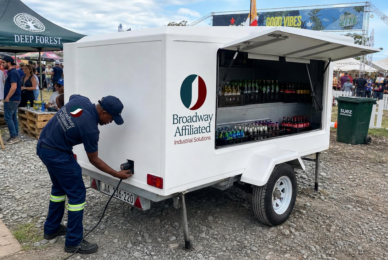 Mobile Cooler Trailer 2000L available for hire in Gauteng